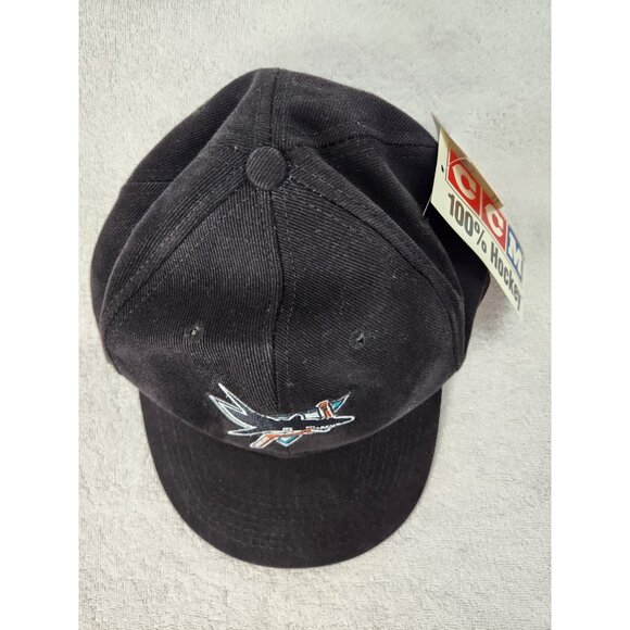 Vintage San Jose Sharks Hockey CCM #1 Apparel Snapback Hat Cap Embroidered - Picture 6 of 9